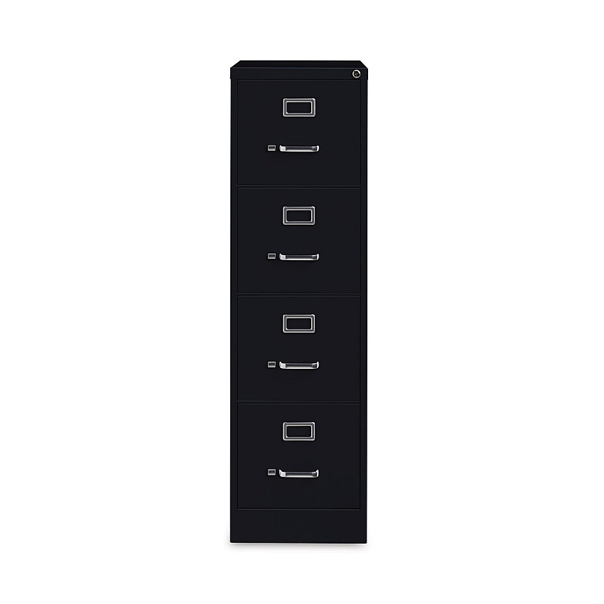 Alera Four-Drawer Economy Vertical File, Letter-Size File Drawers, 15" x 26.5" x 52", Black (ALEHVF152652BL)
