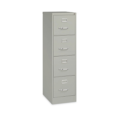 Alera Four-Drawer Economy Vertical File, Letter-Size File Drawers, 15" x 22" x 52", Light Gray (ALEHVF152252LG)