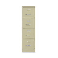 Alera Four-Drawer Economy Vertical File, Letter-Size File Drawers, 15" x 26.5" x 52", Putty (ALEHVF152652PY)