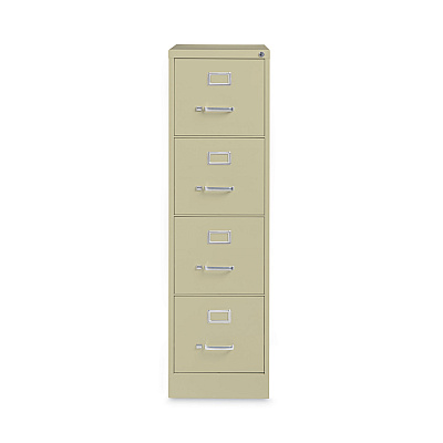 Alera Four-Drawer Economy Vertical File, Letter-Size File Drawers, 15" x 26.5" x 52", Putty (ALEHVF152652PY)
