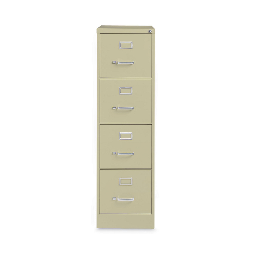 Alera Four-Drawer Economy Vertical File, Letter-Size File Drawers, 15" x 26.5" x 52", Putty (ALEHVF152652PY)