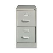 Alera Two-Drawer Economy Vertical File, Letter-Size File Drawers, 15" x 26.5" x 28.37", Light Gray (ALEHVF152629LG)