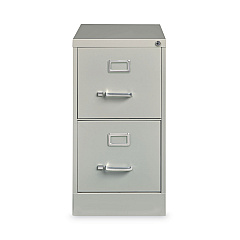 Alera Two-Drawer Economy Vertical File, Letter-Size File Drawers, 15" x 26.5" x 28.37", Light Gray (ALEHVF152629LG)