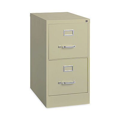 Alera Two-Drawer Economy Vertical File, Letter-Size File Drawers, 15" x 22" x 28.37", Putty (ALEHVF152229PY)
