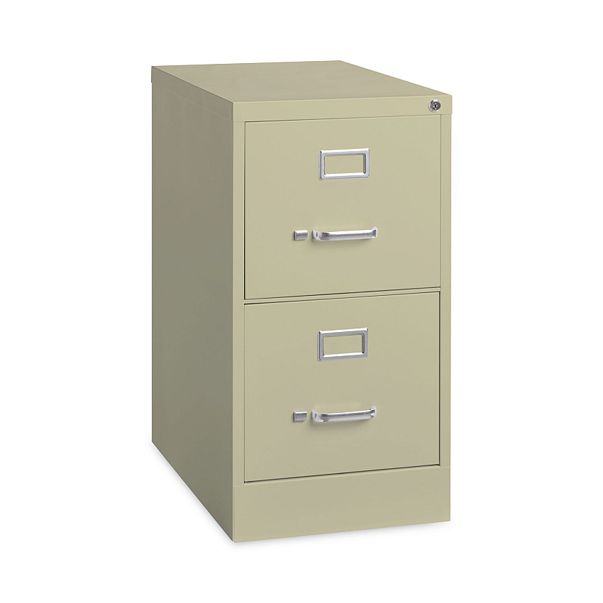 Alera Two-Drawer Economy Vertical File, Letter-Size File Drawers, 15" x 22" x 28.37", Putty (ALEHVF152229PY)