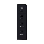 Alera Four-Drawer Economy Vertical File, Letter-Size File Drawers, 15" x 22" x 52", Black (ALEHVF152252BL)