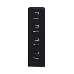Alera Four-Drawer Economy Vertical File, Letter-Size File Drawers, 15" x 22" x 52", Black (ALEHVF152252BL)