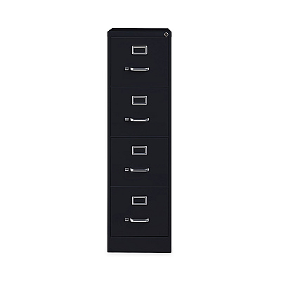 Alera Four-Drawer Economy Vertical File, Letter-Size File Drawers, 15" x 22" x 52", Black (ALEHVF152252BL)