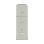 Alera Three-Drawer Economy Vertical File, Letter-Size File Drawers, 15" x 22" x 40.19", Light Gray (ALEHVF1541LG)