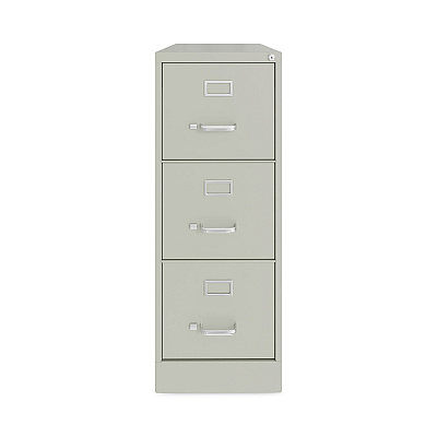 Alera Three-Drawer Economy Vertical File, Letter-Size File Drawers, 15" x 22" x 40.19", Light Gray (ALEHVF1541LG)