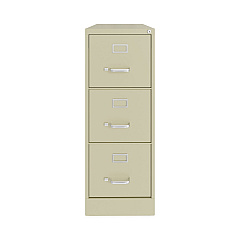 Alera Three-Drawer Economy Vertical File, Letter-Size File Drawers, 15" x 22" x 40.19", Putty (ALEHVF1541PY)