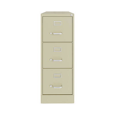 Alera Three-Drawer Economy Vertical File, Letter-Size File Drawers, 15" x 22" x 40.19", Putty (ALEHVF1541PY)