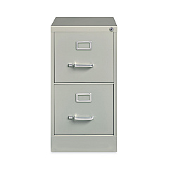 Alera Two-Drawer Economy Vertical File, Letter-Size File Drawers, 15" x 22" x 28.37", Light Gray (ALEHVF152229LG)