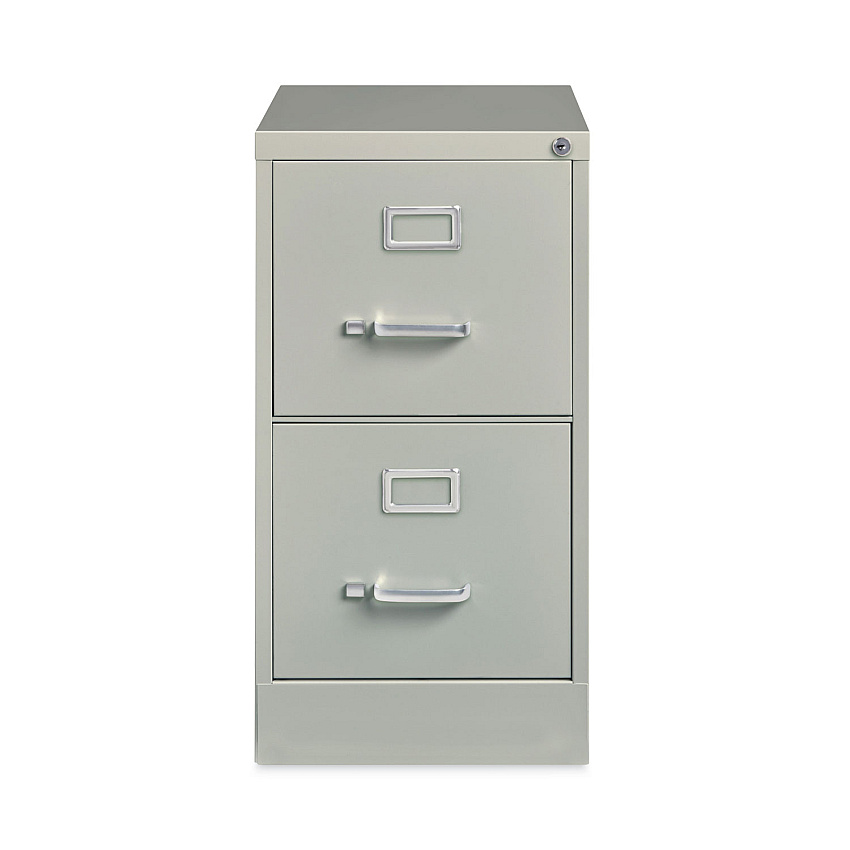 Alera Two-Drawer Economy Vertical File, Letter-Size File Drawers, 15" x 22" x 28.37", Light Gray (ALEHVF152229LG)