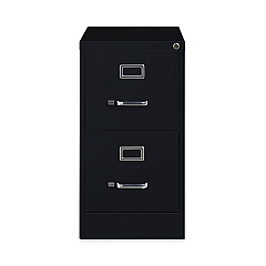 Alera Two-Drawer Economy Vertical File, Letter-Size File Drawers, Black, 15" x 22" x 28.37" (ALEHVF152229BL)
