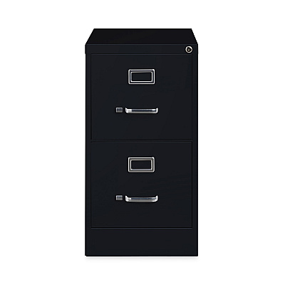 Alera Two-Drawer Economy Vertical File, Letter-Size File Drawers, Black, 15" x 22" x 28.37" (ALEHVF152229BL)