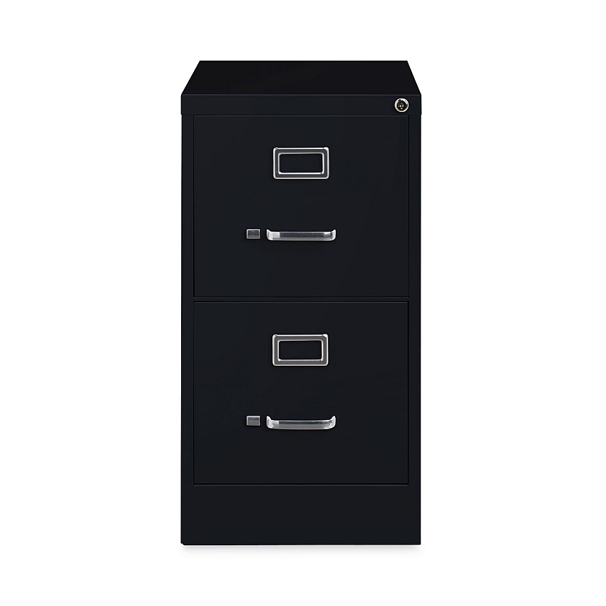 Alera Two-Drawer Economy Vertical File, Letter-Size File Drawers, Black, 15" x 22" x 28.37" (ALEHVF152229BL)