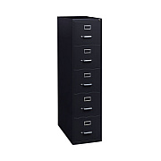 Alera Five-Drawer Economy Vertical File, Letter-Size File Drawers, 15" x 26.5" x 61.37", Black (ALEHVF1562BL)