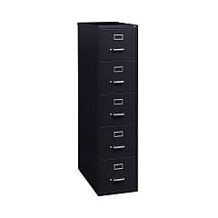 Alera Five-Drawer Economy Vertical File, Letter-Size File Drawers, 15" x 26.5" x 61.37", Black (ALEHVF1562BL)