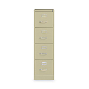 Alera Four-Drawer Economy Vertical File, Letter-Size File Drawers, 15" x 22" x 52", Putty (ALEHVF152252PY)
