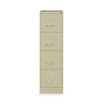Alera Four-Drawer Economy Vertical File, Letter-Size File Drawers, 15" x 22" x 52", Putty (ALEHVF152252PY)
