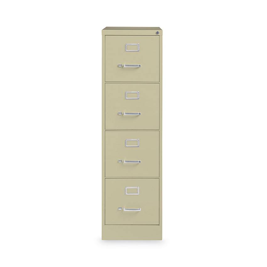Alera Four-Drawer Economy Vertical File, Letter-Size File Drawers, 15" x 22" x 52", Putty (ALEHVF152252PY)