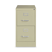 Alera Two-Drawer Economy Vertical File, Letter-Size File Drawers, 15" x 26.5" x 28.37", Putty (ALEHVF152629PY)