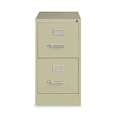 Alera Two-Drawer Economy Vertical File, Letter-Size File Drawers, 15" x 26.5" x 28.37", Putty (ALEHVF152629PY)