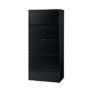 Alera Lateral File, Five Legal/Letter/A4-Size File Drawers, 30" x 18.62" x 67.62", Black (ALEHLF3067BL)