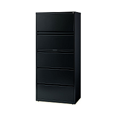 Alera Lateral File, Five Legal/Letter/A4-Size File Drawers, 30" x 18.62" x 67.62", Black (ALEHLF3067BL)