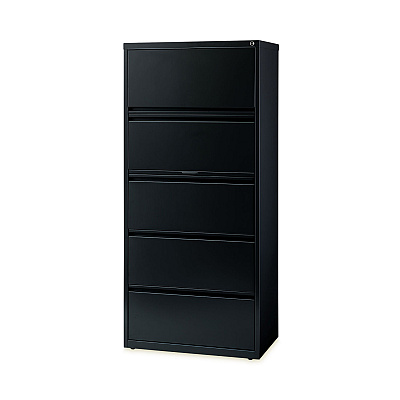 Alera Lateral File, Five Legal/Letter/A4-Size File Drawers, 30" x 18.62" x 67.62", Black (ALEHLF3067BL)