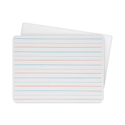 Flipside Two-Sided Red and Blue Ruled Dry Erase Board, 12 x 9, Ruled White Front/Unruled White Back, 24/Pack (FLP12034)