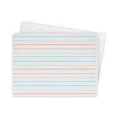 Flipside Two-Sided Red and Blue Ruled Dry Erase Board, 12 x 9, Ruled White Front/Unruled White Back, 12/Pack (FLP10134)