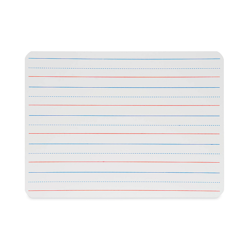 Flipside Magnetic Two-Sided Red and Blue Ruled Dry Erase Board, 12 x 9, Ruled White Front/Unruled White Back, 12/Pack (FLP10176)