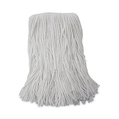 Boardwalk Mop Head, Value Standard Head, Rayon Fiber, Cut-End, Size No. 16, White, 12/Carton (BWK2016R)