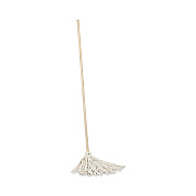 Boardwalk Handle/Deck Mops, #12 White Cotton Head, 48" Natural Wood Handle, 6/Pack (BWK112C)