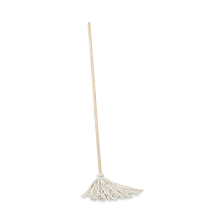 Boardwalk Handle/Deck Mops, #12 White Cotton Head, 48" Natural Wood Handle, 6/Pack (BWK112C)