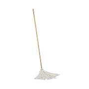 Boardwalk Handle/Deck Mops, #16 White Rayon Head, 48" Natural Wood Handle (BWK116R)