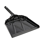 Boardwalk Metal Dust Pan, 12 x 14, 5" Handle, 20-Gauge Steel, Black, 12/Carton (BWK04212)