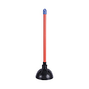 Boardwalk Toilet Plunger, 18" Plastic Handle, 5.63" dia, Red/Black, 6/Carton (BWK09201)