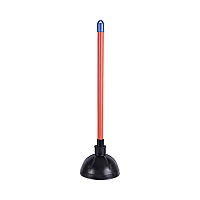 Boardwalk Toilet Plunger, 18" Plastic Handle, 5.63" dia, Red/Black, 6/Carton (BWK09201)