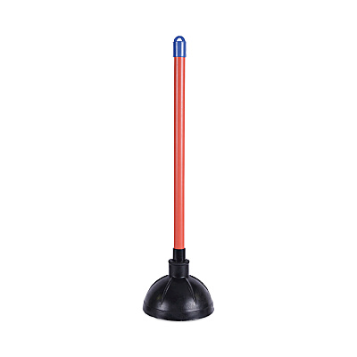 Boardwalk Toilet Plunger, 18" Plastic Handle, 5.63" dia, Red/Black, 6/Carton (BWK09201)