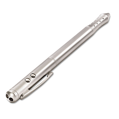 Quartet Four-Function Executive Laser Pointer, Class 2, Projects 919 ft, Silver (QRTMP2800Q)