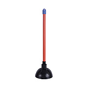 Boardwalk Toilet Plunger, 18" Plastic Handle, 5.63" dia, Red/Black (BWK09201EA)
