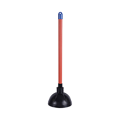 Boardwalk Toilet Plunger, 18" Plastic Handle, 5.63" dia, Red/Black (BWK09201EA)