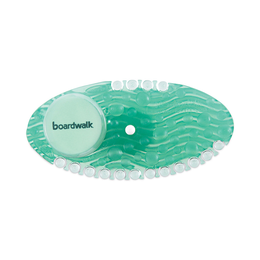 Boardwalk Curve Air Freshener, Cucumber Melon, Solid, Green, 10/Box (BWKCURVECME)