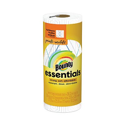 Bounty Essentials Kitchen Roll Paper Towels, 2-Ply, 11 x 10.2, 40 Sheets/Roll (PGC74657RL)