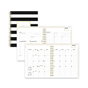 Blue Sky Day Designer Daily/Monthly Frosted Planner, Rugby Stripe Artwork, 10 x 8, Black/White Cover, 12-Month (July-June): 2025-2026 (137885)