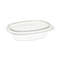 Pactiv Evergreen EarthChoice Recycled PET Hinged Container, 8 oz, 4.92 x 5.87 x 1.32, Clear, Plastic, 200/Carton (PCT0CA910080000)