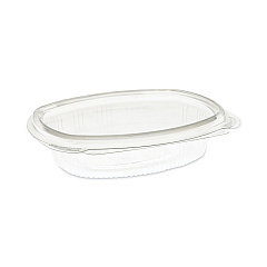 Pactiv Evergreen EarthChoice Recycled PET Hinged Container, 8 oz, 4.92 x 5.87 x 1.32, Clear, Plastic, 200/Carton (PCT0CA910080000)